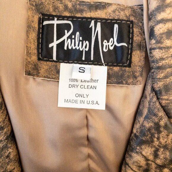 Philip Noel 100% Genuine Leather Cropped Jacket & Skirt Set - Picture 8 of 11